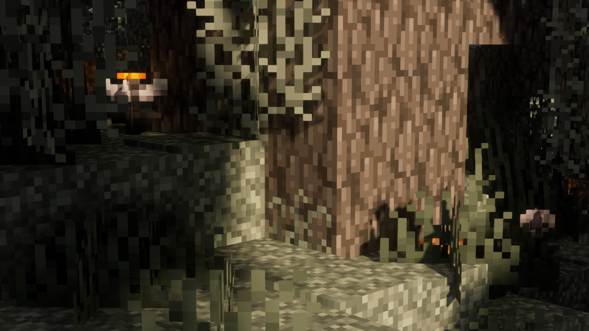 Foliage of pale biome with Vanilla and Kappa Shaders